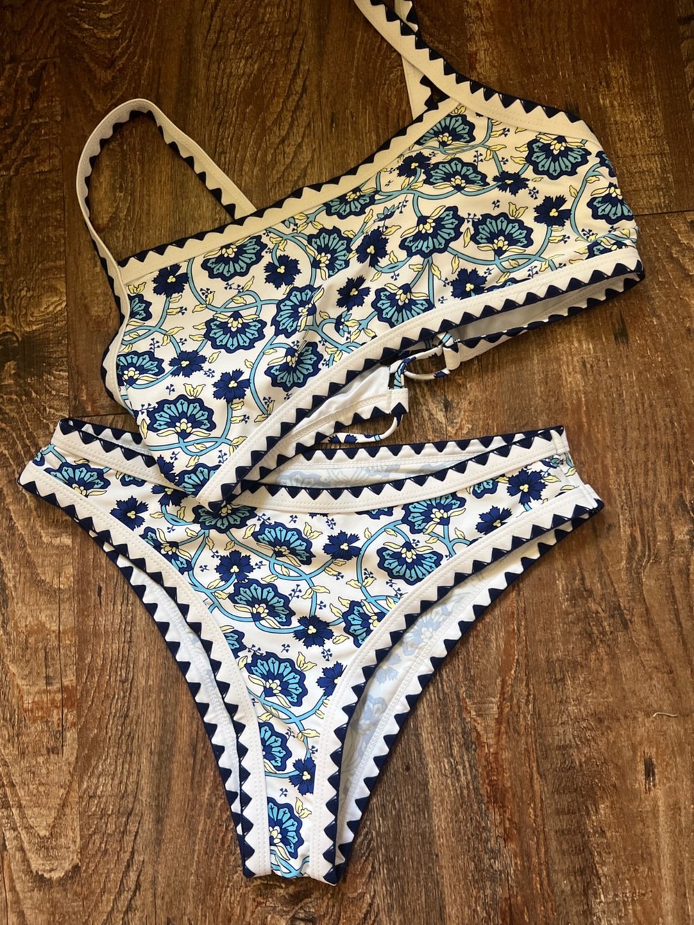 Zara Blue White Floral Bikini Set